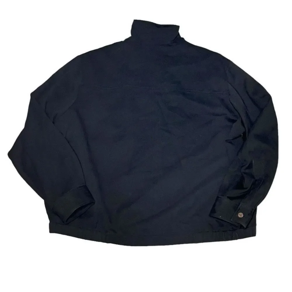 TOMMY BAHAMA Mens Black Jacket Lightweight Silk Blend Lined Full Zip Size XL